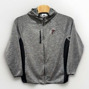 NFL Atlanta Falcons Football Adult XL Gray‎ Long Sleeve Full Zip Hooded Jacket